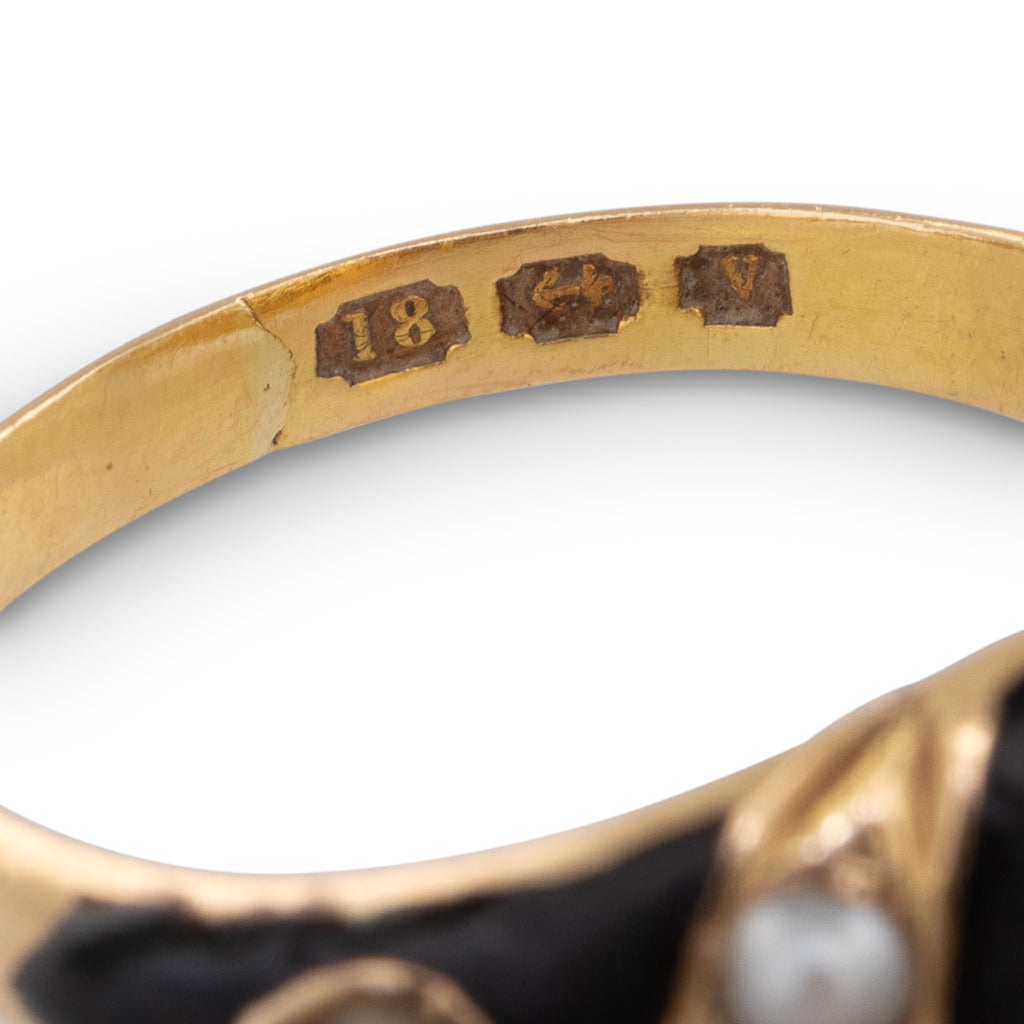 Antique Seed Pearl & Enamel Ring
