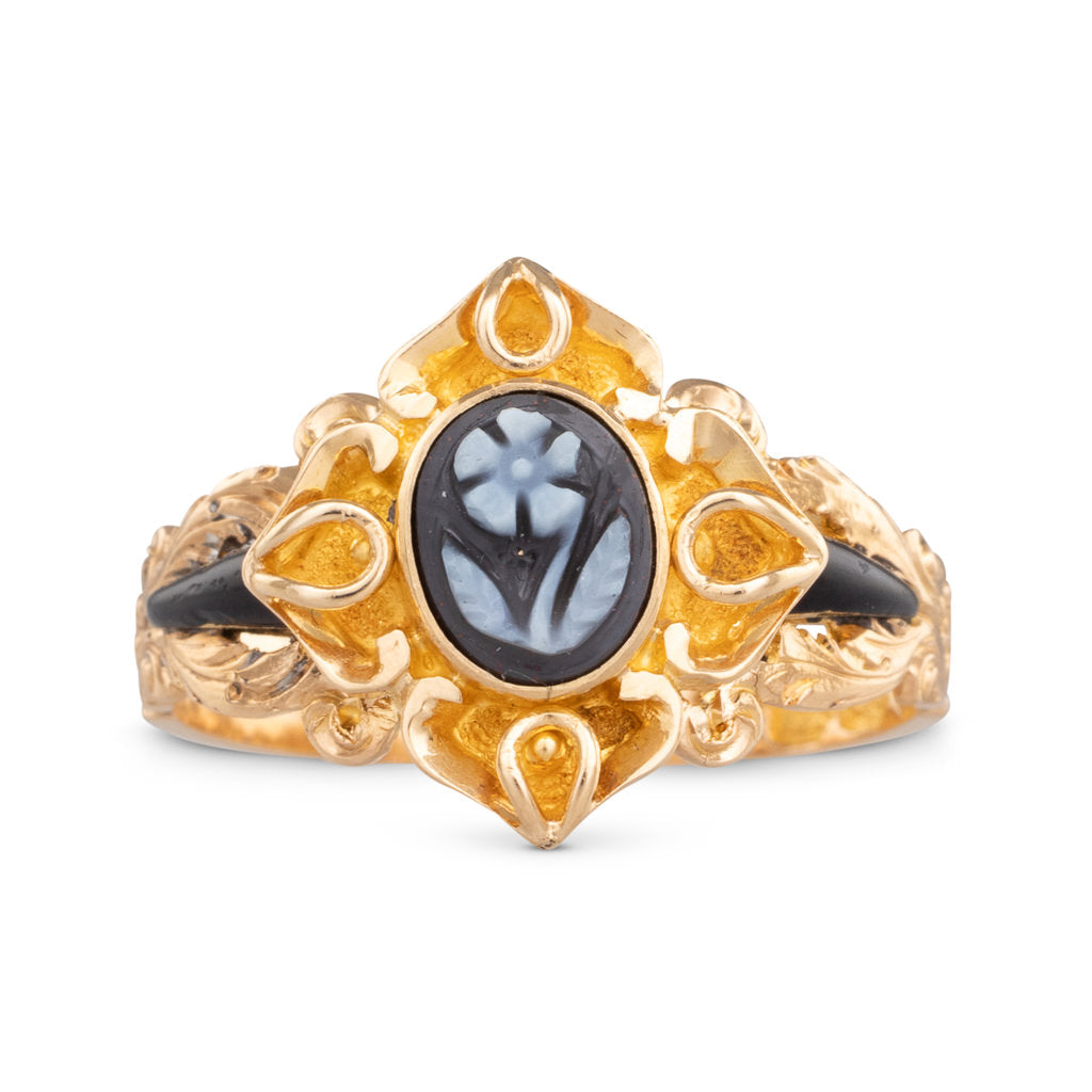 Floral Mourning Ring