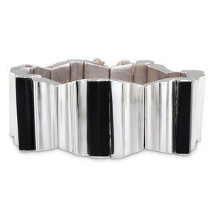 Mexican Silver Bracelet with Onyx