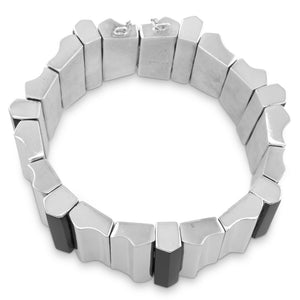 Mexican Silver Bracelet with Onyx
