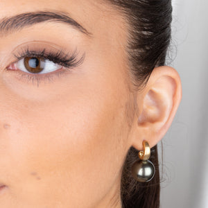 Tahitian Pearl Matte Drop Earrings