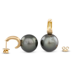 Tahitian Pearl Matte Drop Earrings