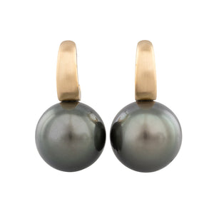 Tahitian Pearl Matte Drop Earrings