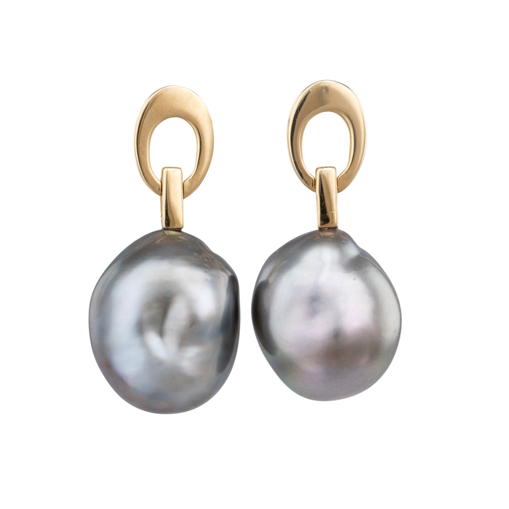 Tahitian Keshi Drop Stud Earrings