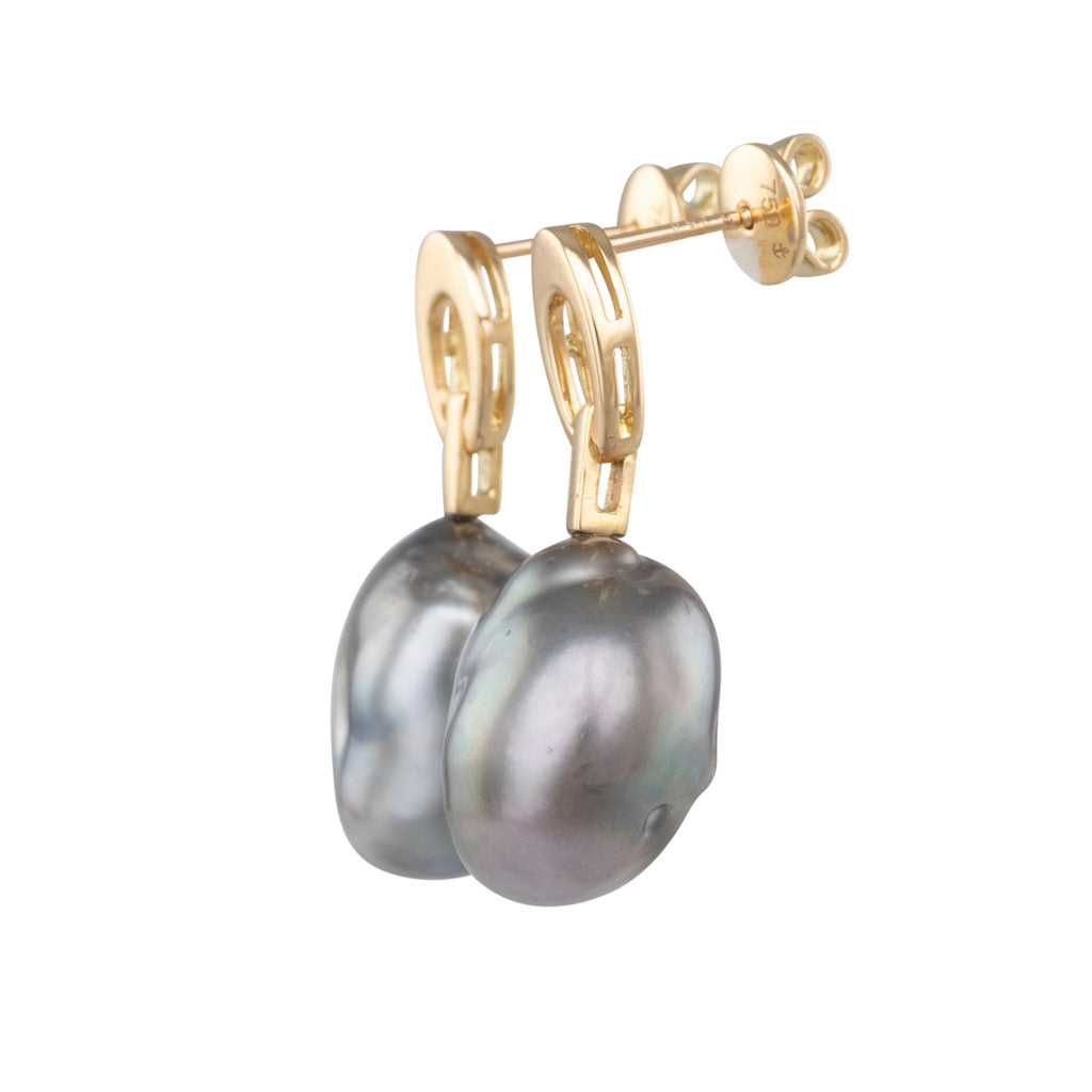 Tahitian Keshi Drop Stud Earrings