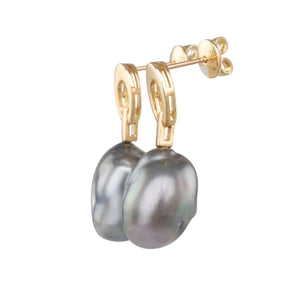 Tahitian Keshi Drop Stud Earrings