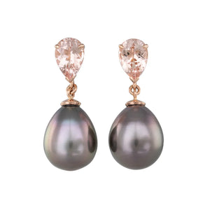 Tahitian Pearl & Morganite Earrings