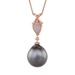 Tahitian Pearl & Morganite Pendant