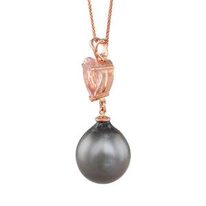 Tahitian Pearl & Morganite Pendant