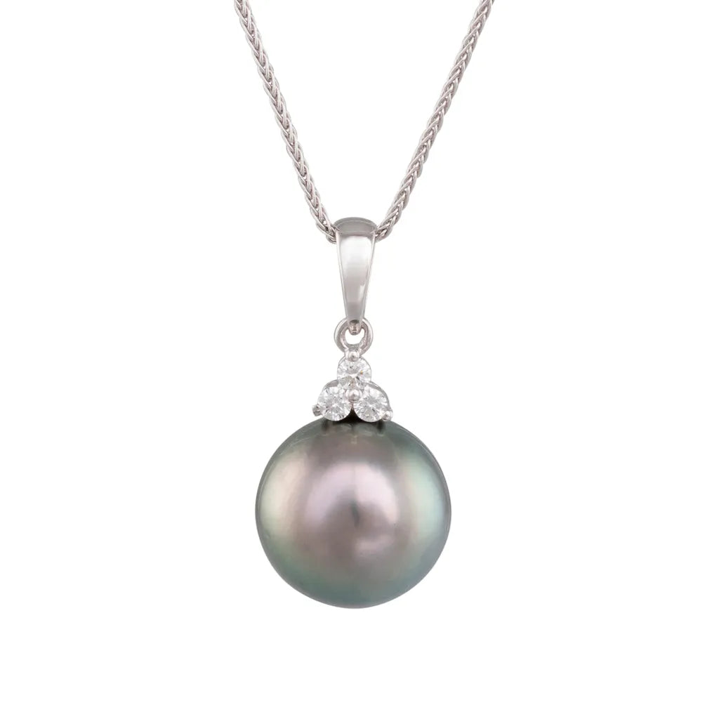 Tahitian Pearl & Diamond Pendant