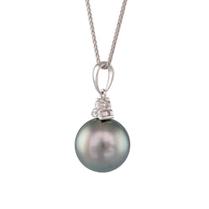 Tahitian Pearl & Diamond Pendant