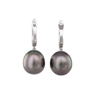 11mm Tahitian Pearl Huggie Earrings