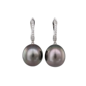 11mm Tahitian Pearl Huggie Earrings