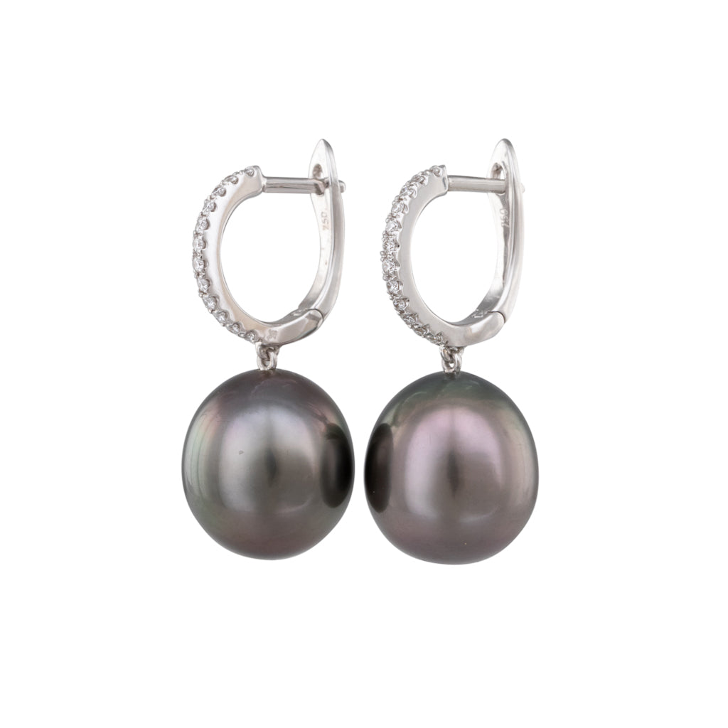11mm Tahitian Pearl Huggie Earrings
