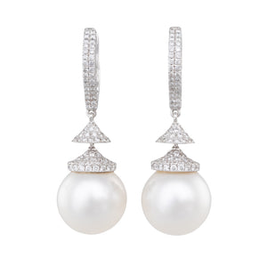 South Sea Pearl & Diamond Earrings