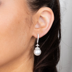 South Sea Pearl & Diamond Earrings
