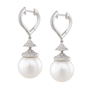 South Sea Pearl & Diamond Earrings