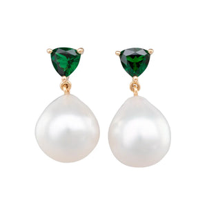 South Sea Pearl & Garnet Earrings