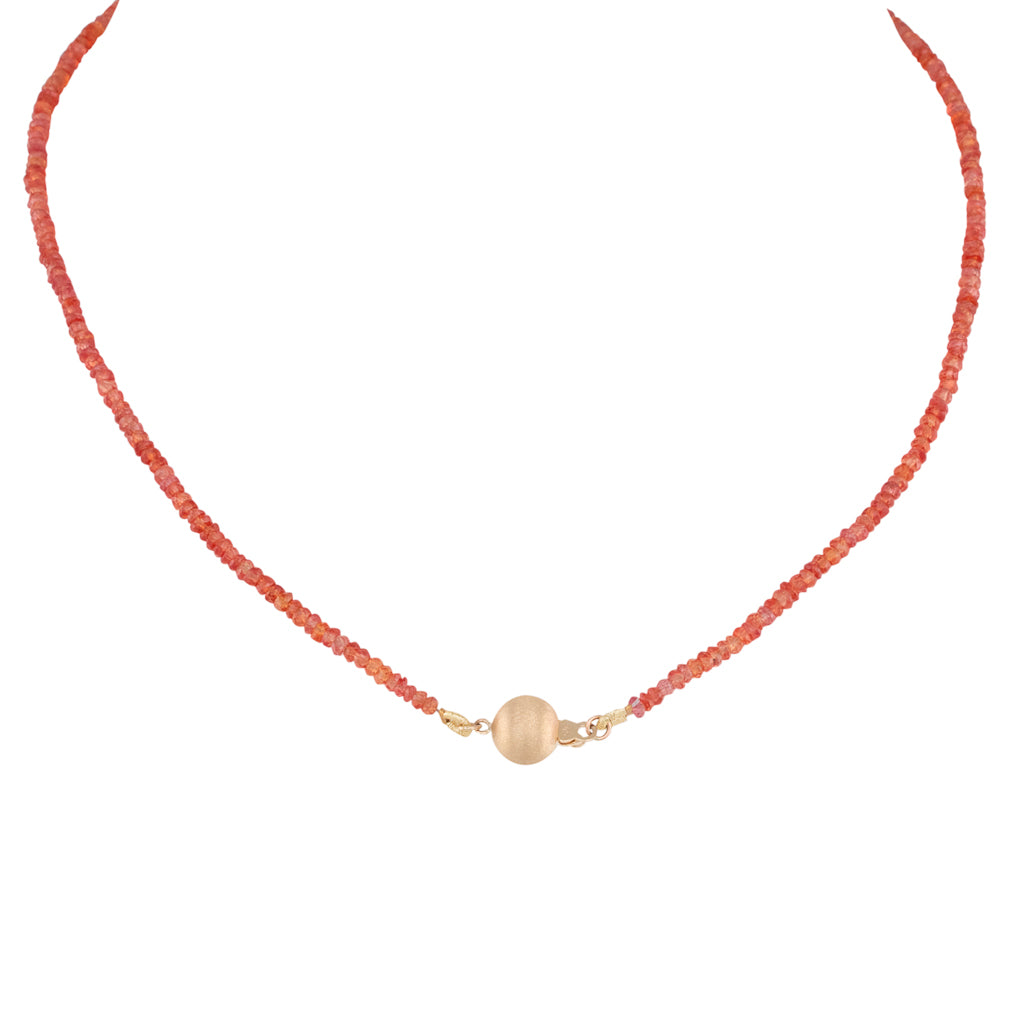 Orange Sapphire South Sea Necklace