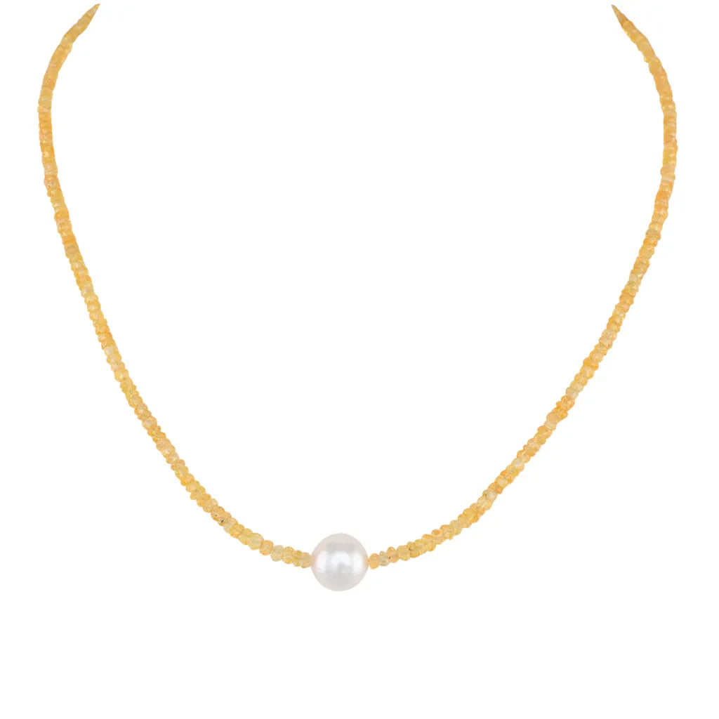 Yellow Sapphire South Sea Necklace
