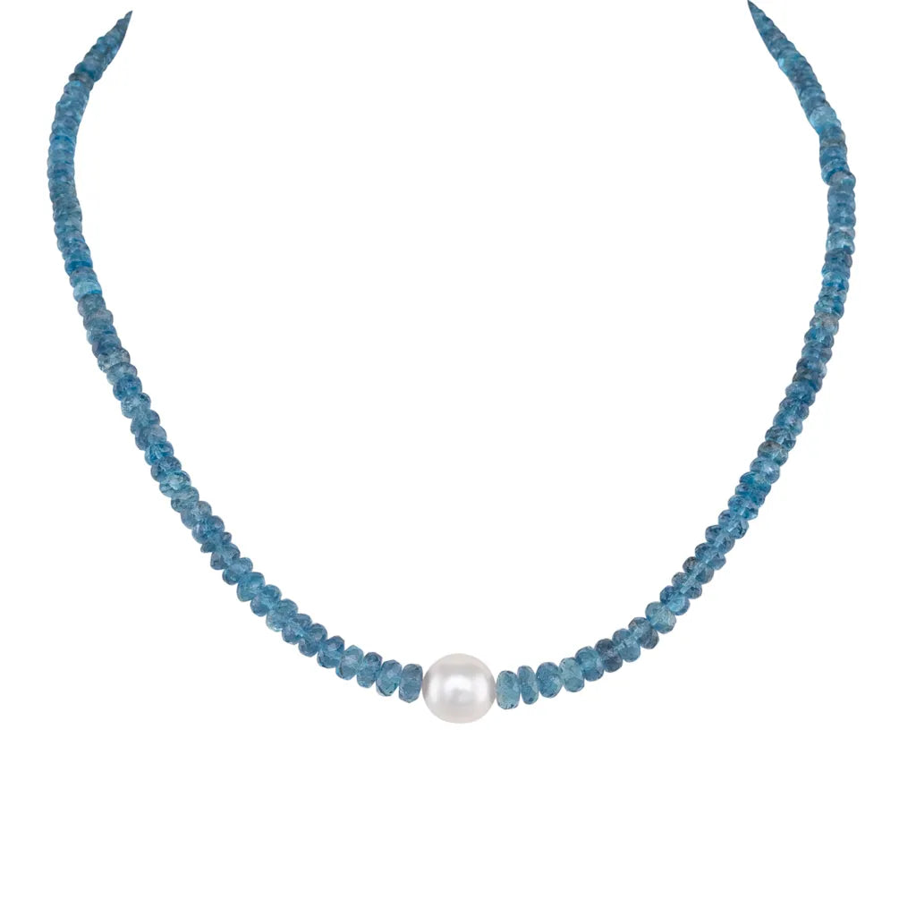 Aquamarine & South Sea Necklace