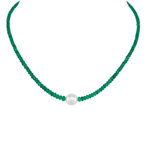 Emerald & South Sea Pearl Necklace