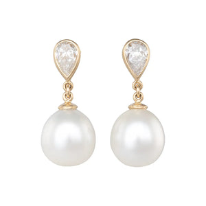 South Sea Pearl & Diamond Earrings