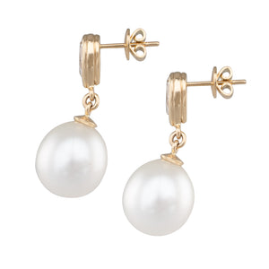 South Sea Pearl & Diamond Earrings
