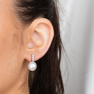 South Sea Pearl & Diamond Earrings