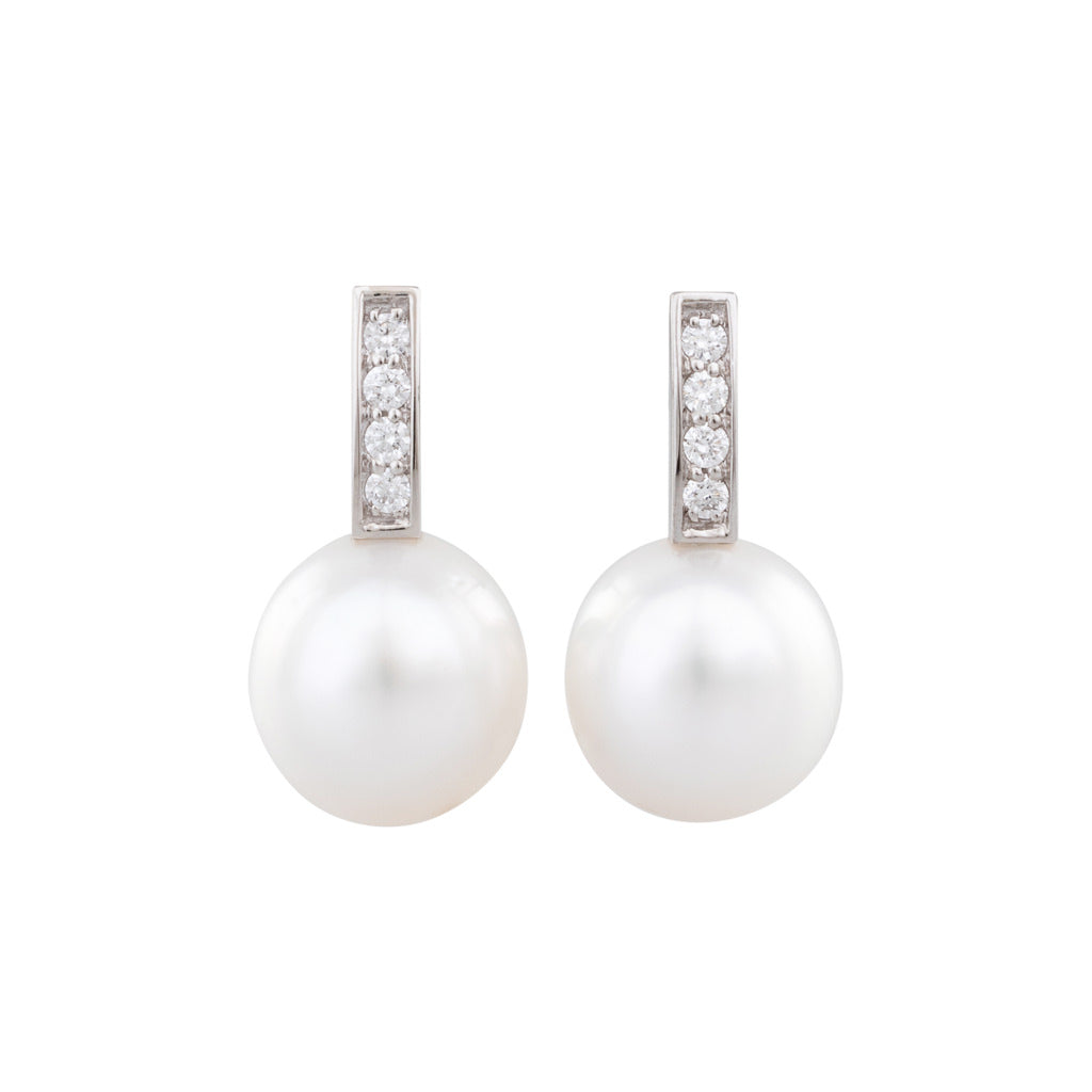 South Sea Pearl & Diamond Earrings