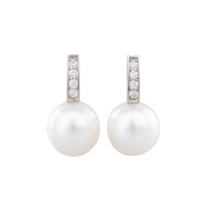 South Sea Pearl & Diamond Earrings