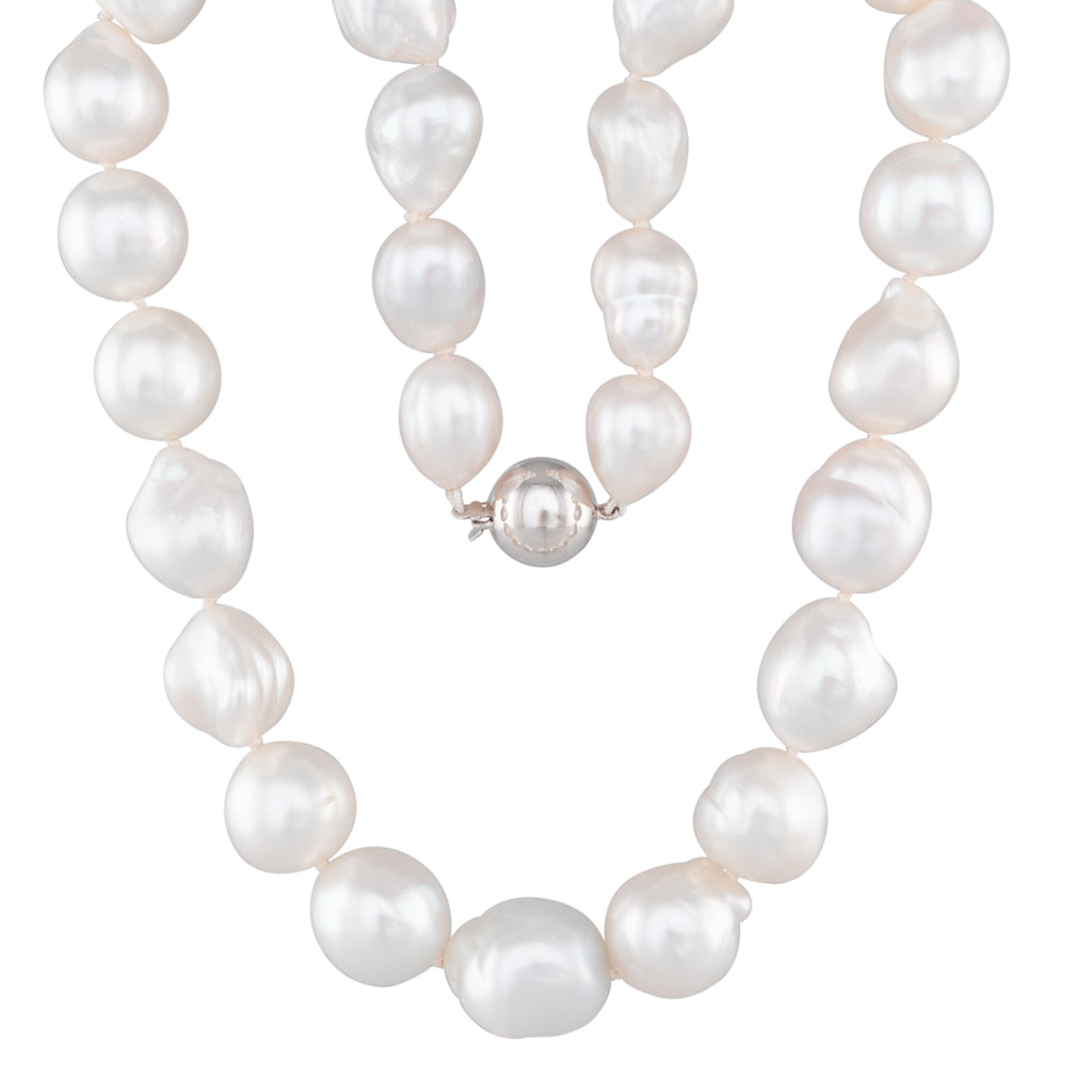 12-15mm Baroque White Strand