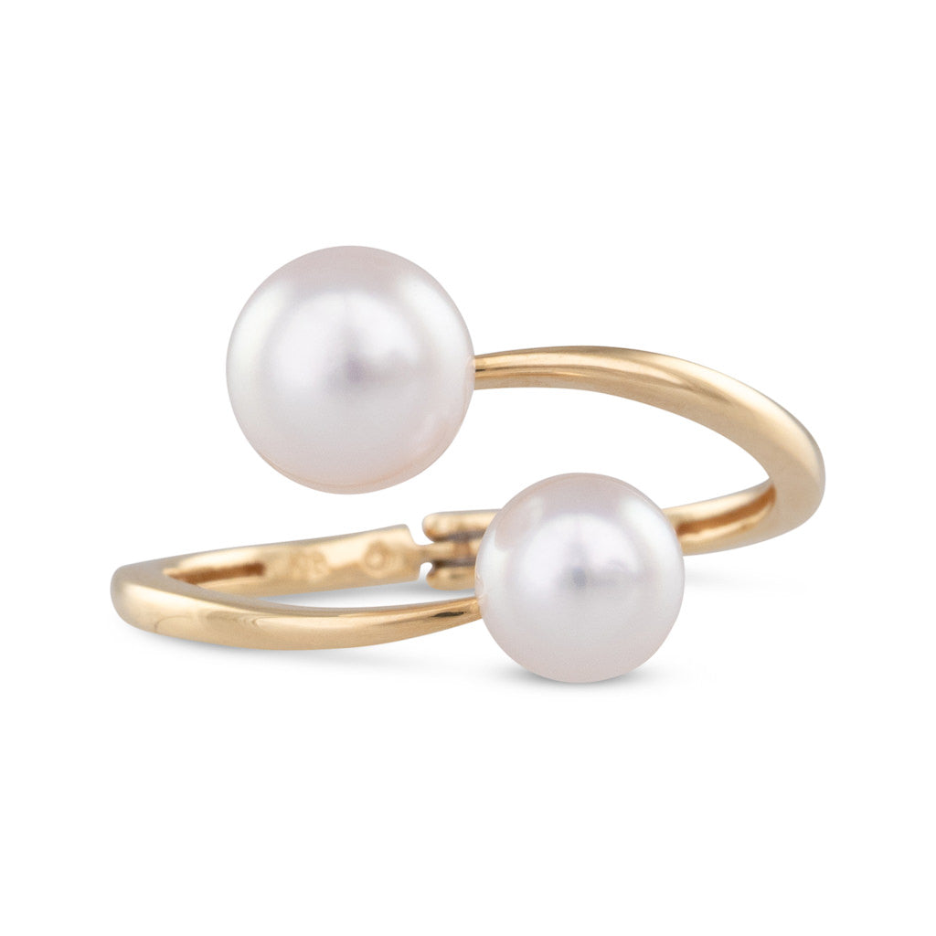 Double Japanese Akoya Pearl Ring