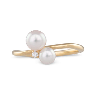 Double Akoya & Diamond Ring