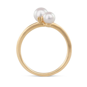 Double Akoya & Diamond Ring