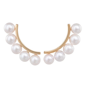 Five Akoya Pearl Curved Studs