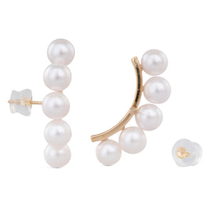 Five Akoya Pearl Curved Studs
