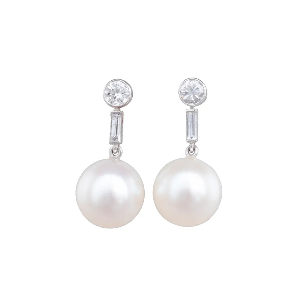 Akoya Pearl & Diamond Earrings