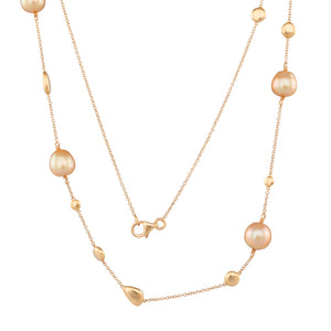 Scattered Gold Pearl Necklace