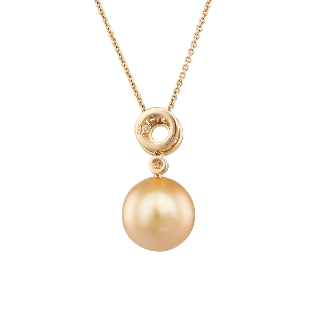 Gold South Sea & Diamond Pendant