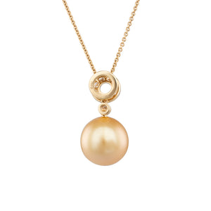 Gold South Sea & Diamond Pendant