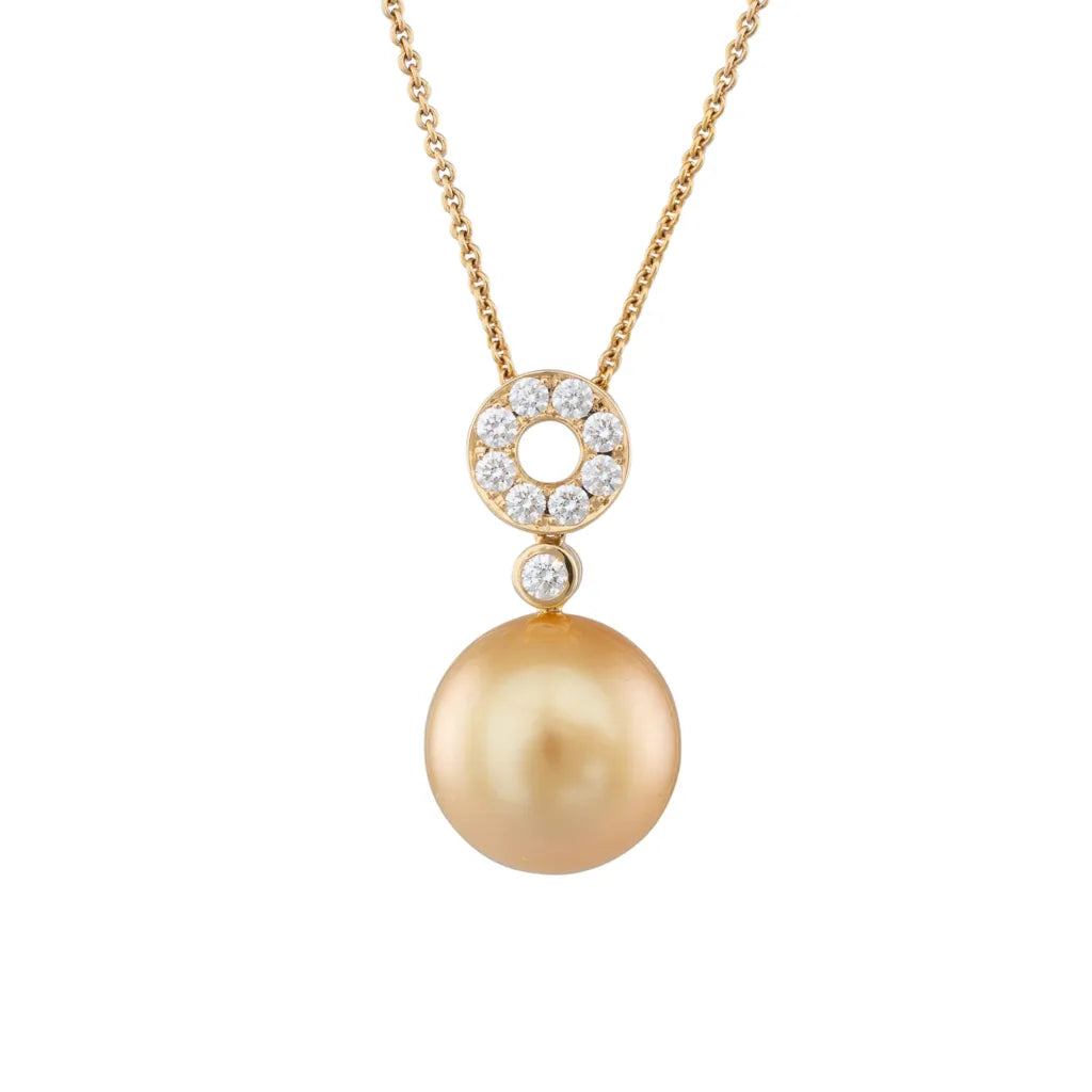 Gold South Sea & Diamond Pendant