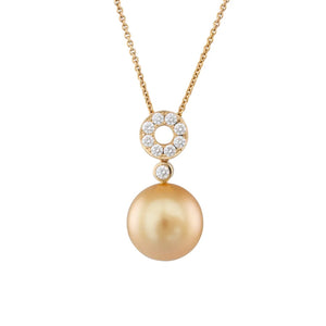 Gold South Sea & Diamond Pendant