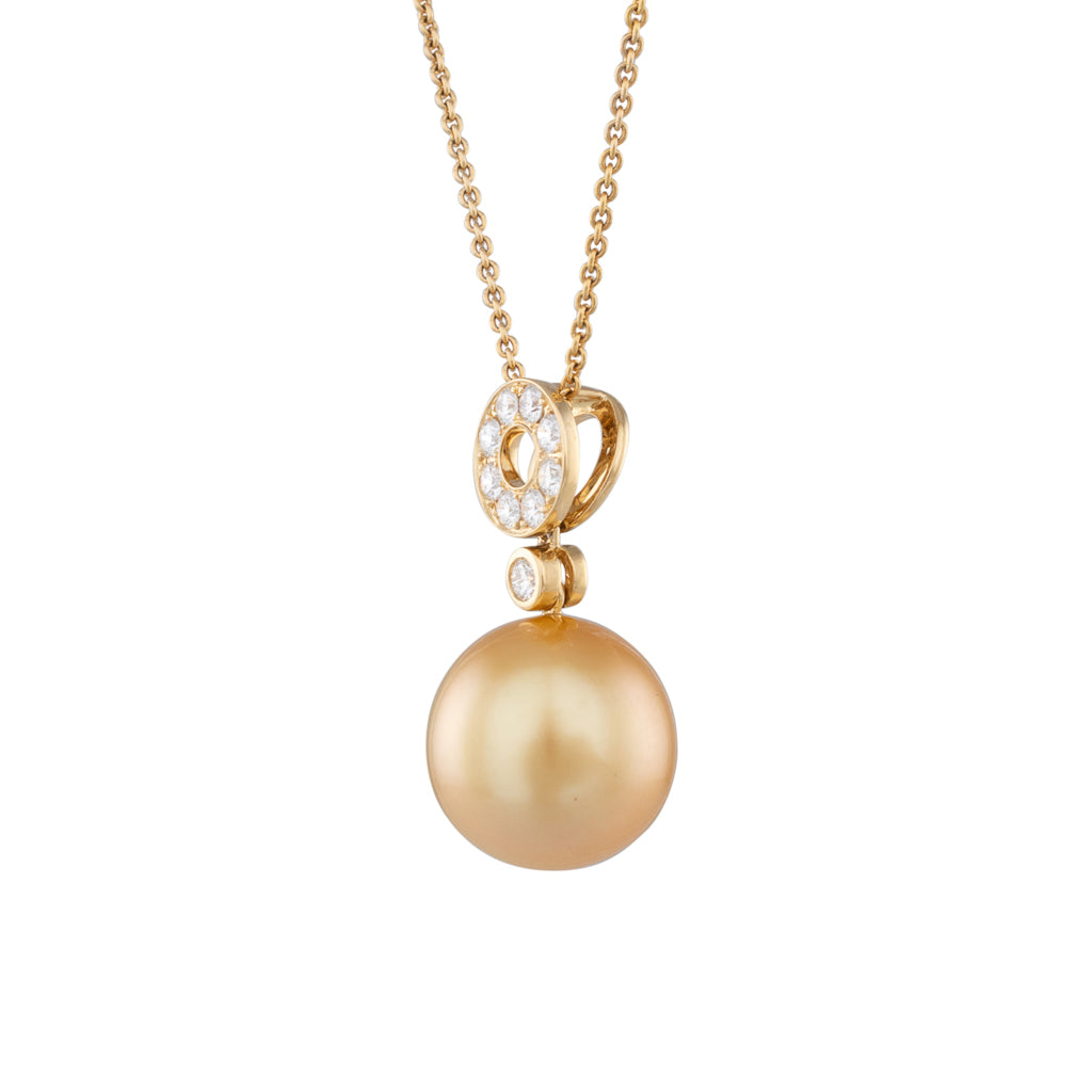 Gold South Sea & Diamond Pendant