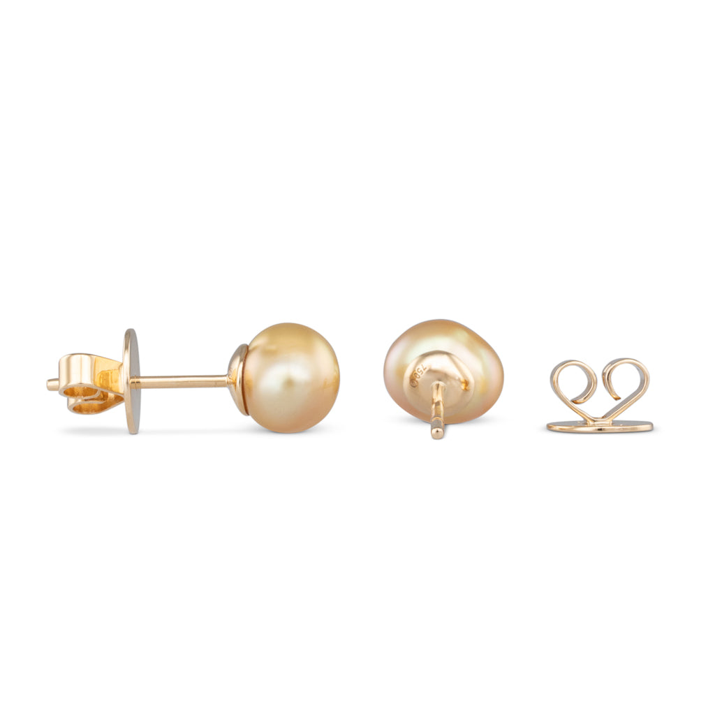 7-8mm Gold South Sea Keshi Studs
