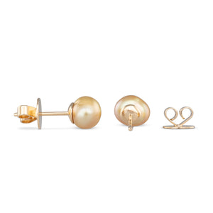 7-8mm Gold South Sea Keshi Studs
