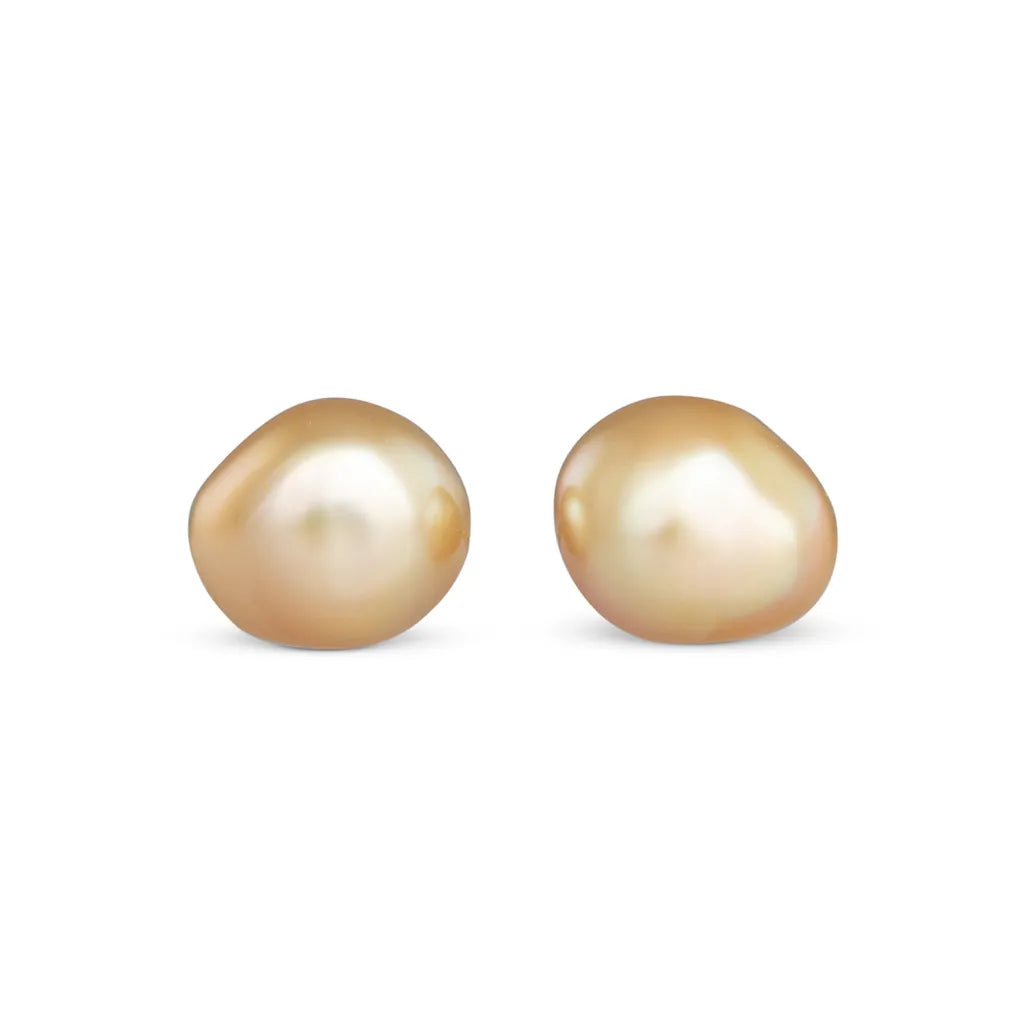 7-8mm Gold South Sea Keshi Studs