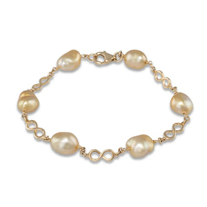 Gold Pearl Scattered Bracelet
