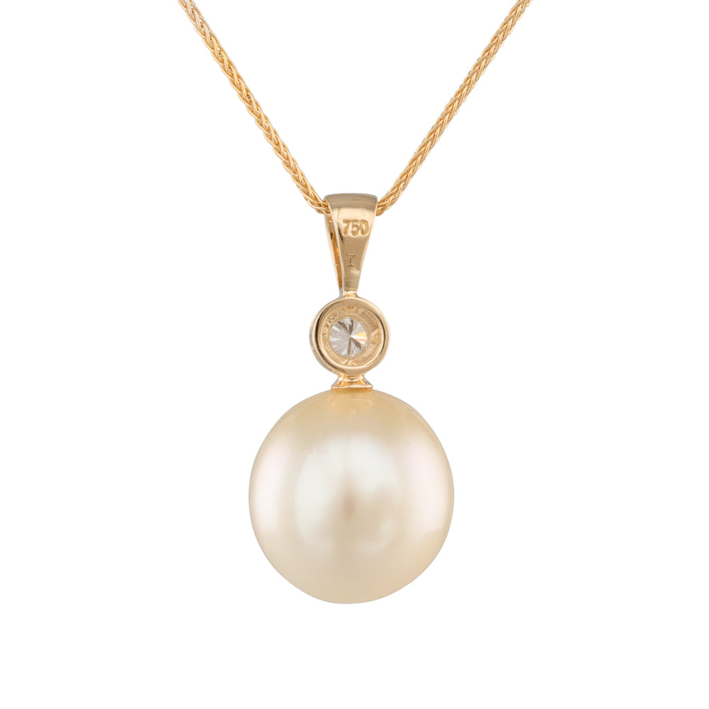 Gold South Sea & Diamond Pendant