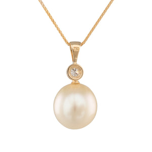 Gold South Sea & Diamond Pendant